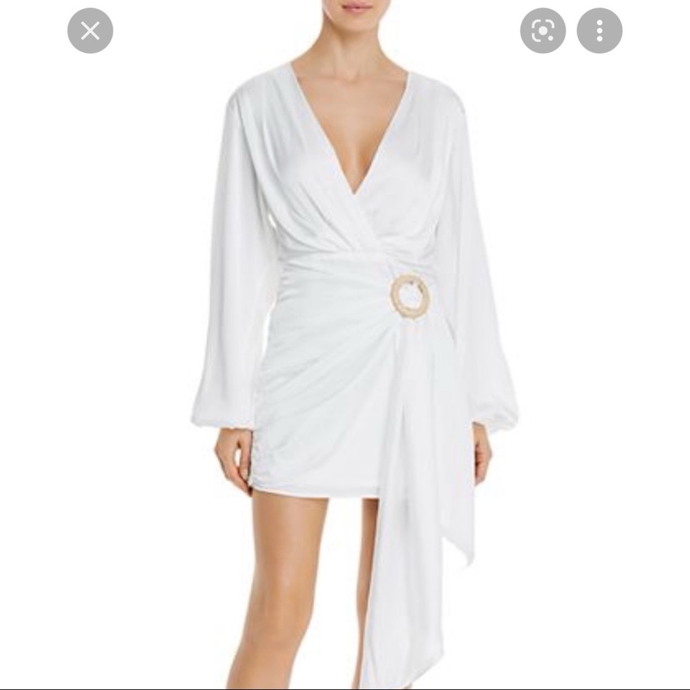 WAYF Attina Faux-Wrap Mini Dress Medium